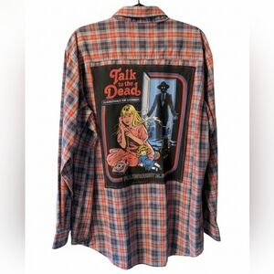 Poltergeist Cult Movie Talk To The Dead Plaid Shirt Upcycled Hand Crafted